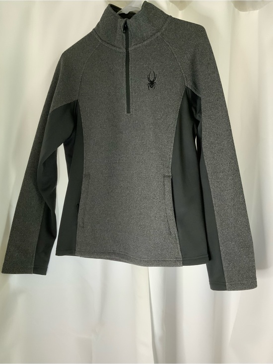 Spyder Sweaters - Spyder Women's Gray & Black Half-Zip Performance Pullover
